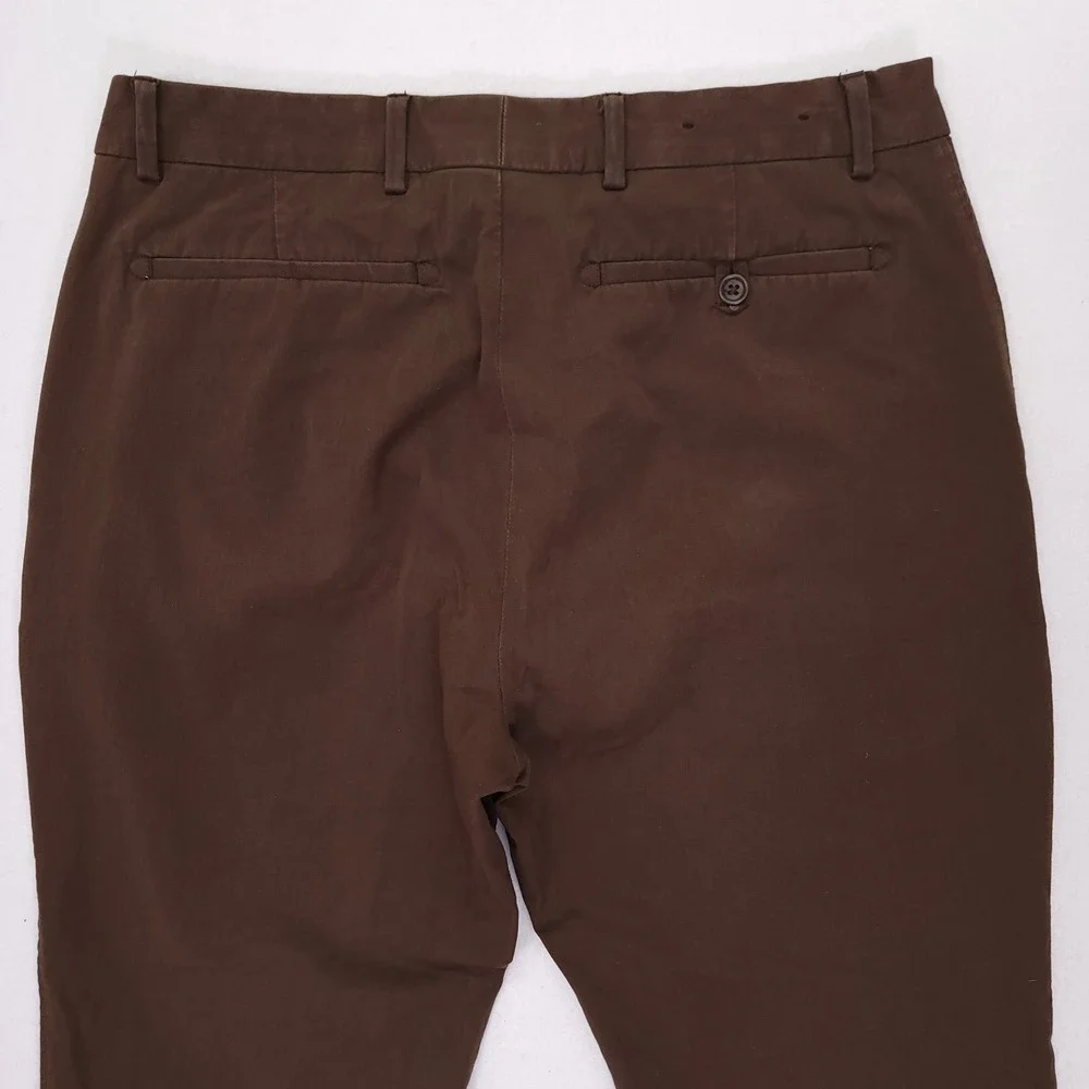 Banana Republic Mens Emerson‎ Straight Chino Pants 35x27.5 Brown Cotton Stretch